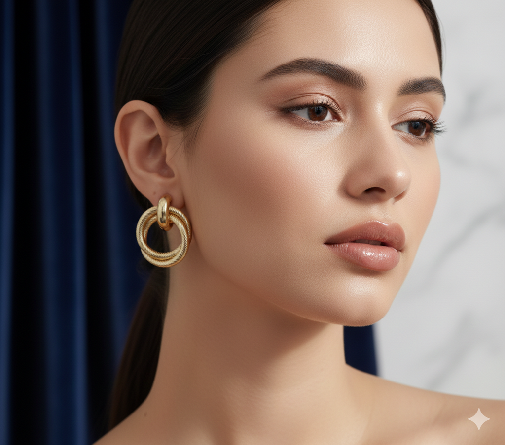 Twisted Double Hoop Earrings - Fade Resistant