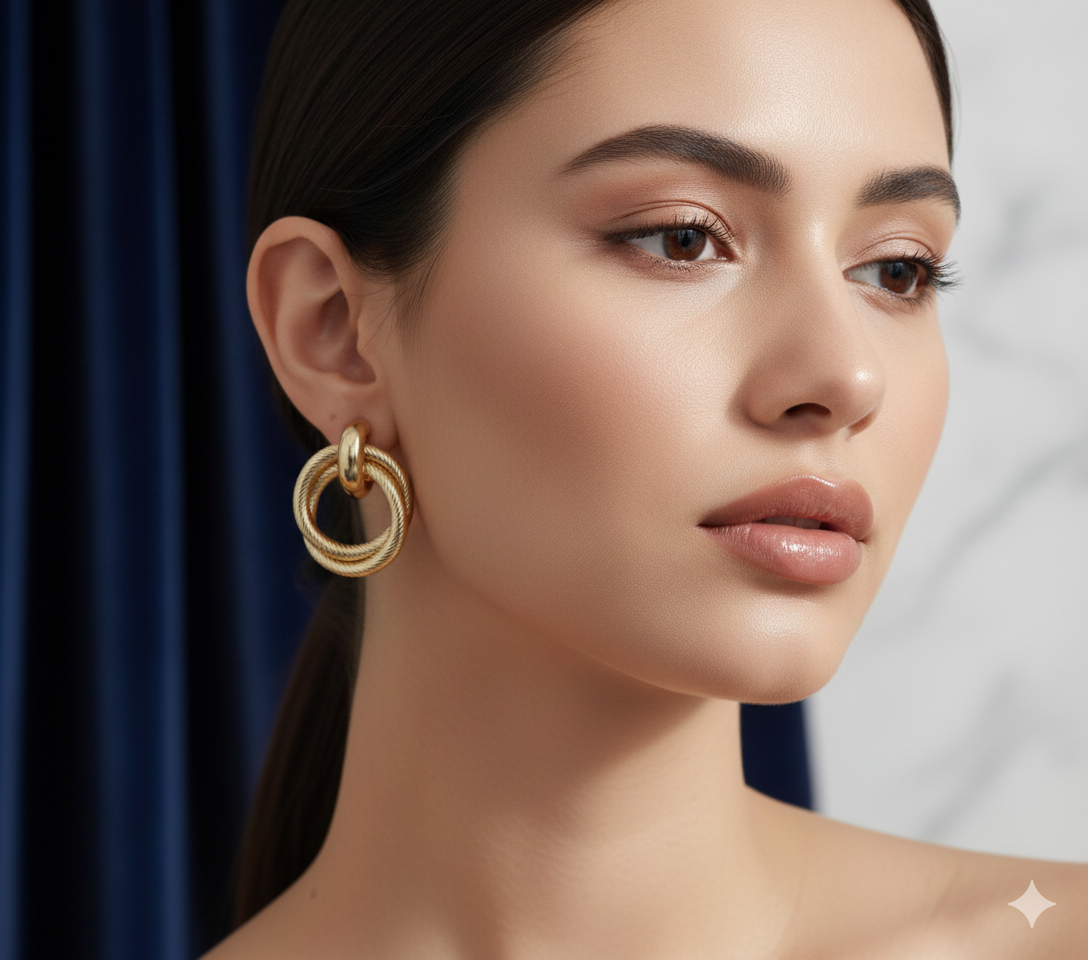 Twisted Double Hoop Earrings - Fade Resistant