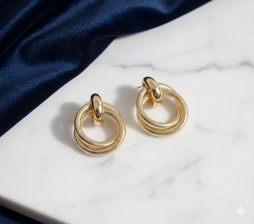 Twisted Double Hoop Earrings - Fade Resistant