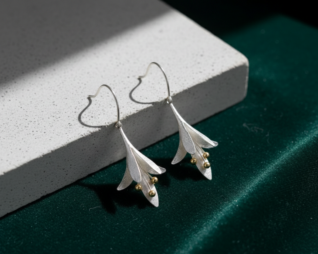 Lily Drop Earrings - 925 Sterling Silver Plated