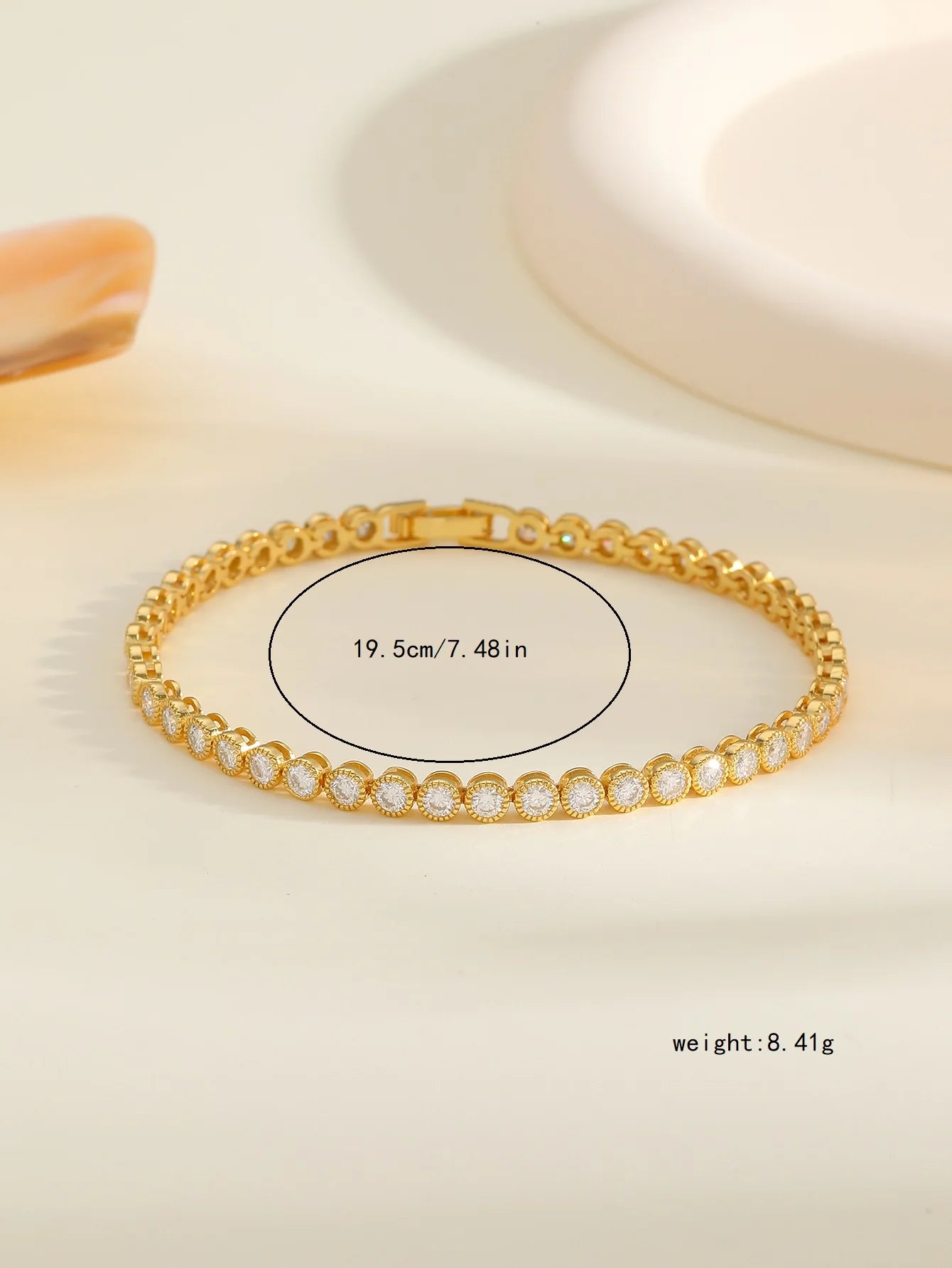 Moissanite Round Cut Tennis Bracelet, .925 Sterling Silver- 18k Gold Plated