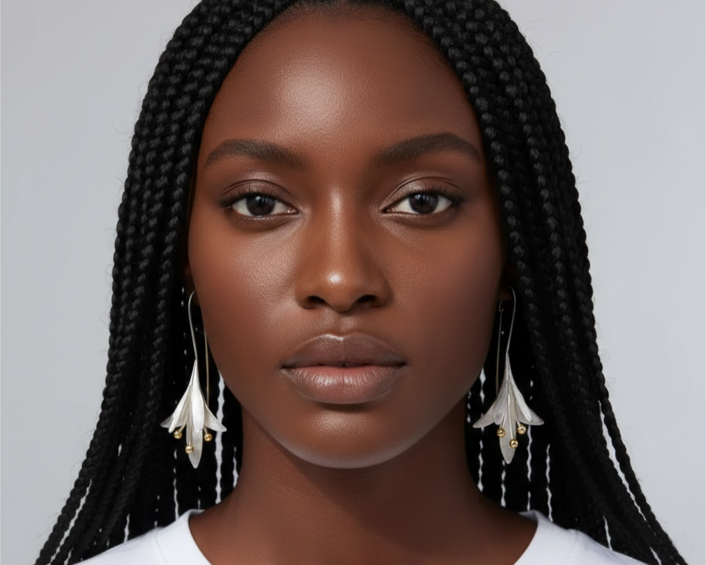 Lily Drop Earrings - 925 Sterling Silver Plated